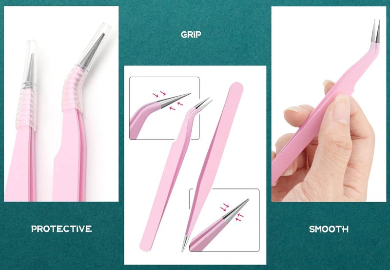 Arvakr 2 Pieces Sticker Tweezers, Cute Craft Tweezers for Stickers, Scrapbooking, Vinyl, Lashes, Electronics, Purple - Image 4